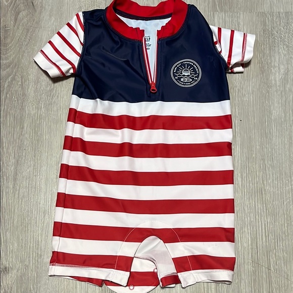 4/$30 Nautical Striped Kids Swim Romper - Picture 1 of 1